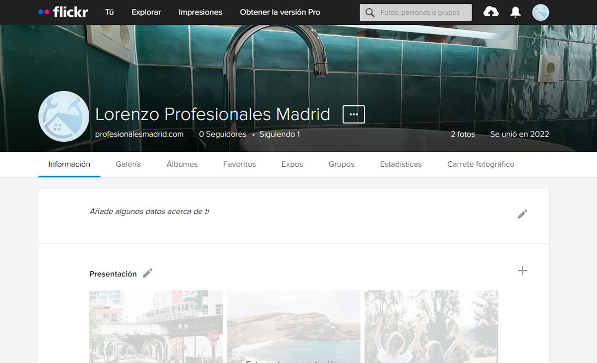 Perfil de profesionales Madrid en flickr